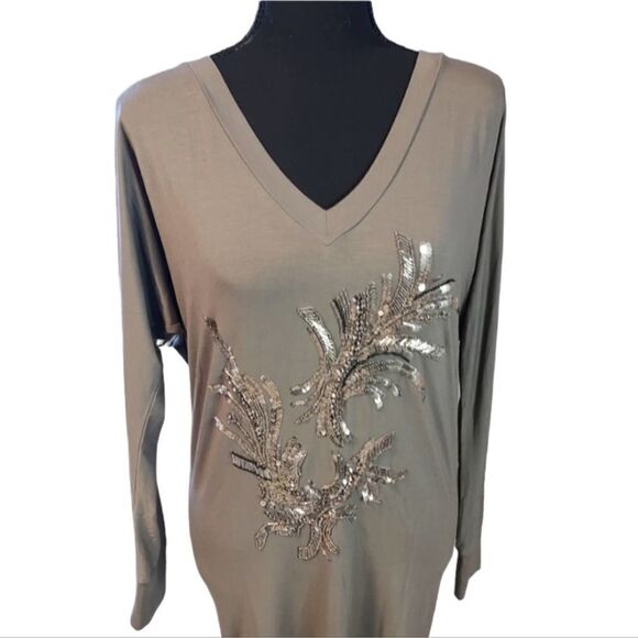 Jay Ahr Beaded Sequin Applique Long Sleeve Dress XS - Picture 4 of 10